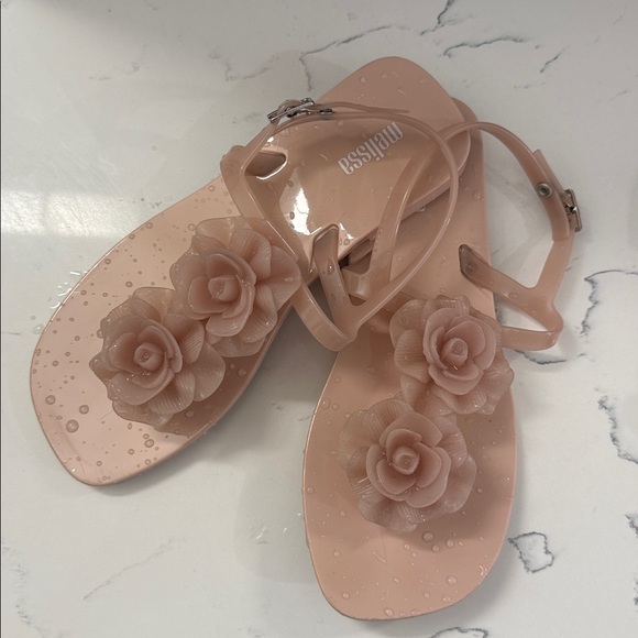 Melissa Harmonic Squared Garden Beige Rubber Sandals - Picture 2 of 5